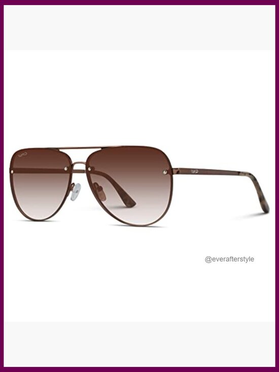 Oversized Aviator Sunglasses with Polarized Gradient Lenses